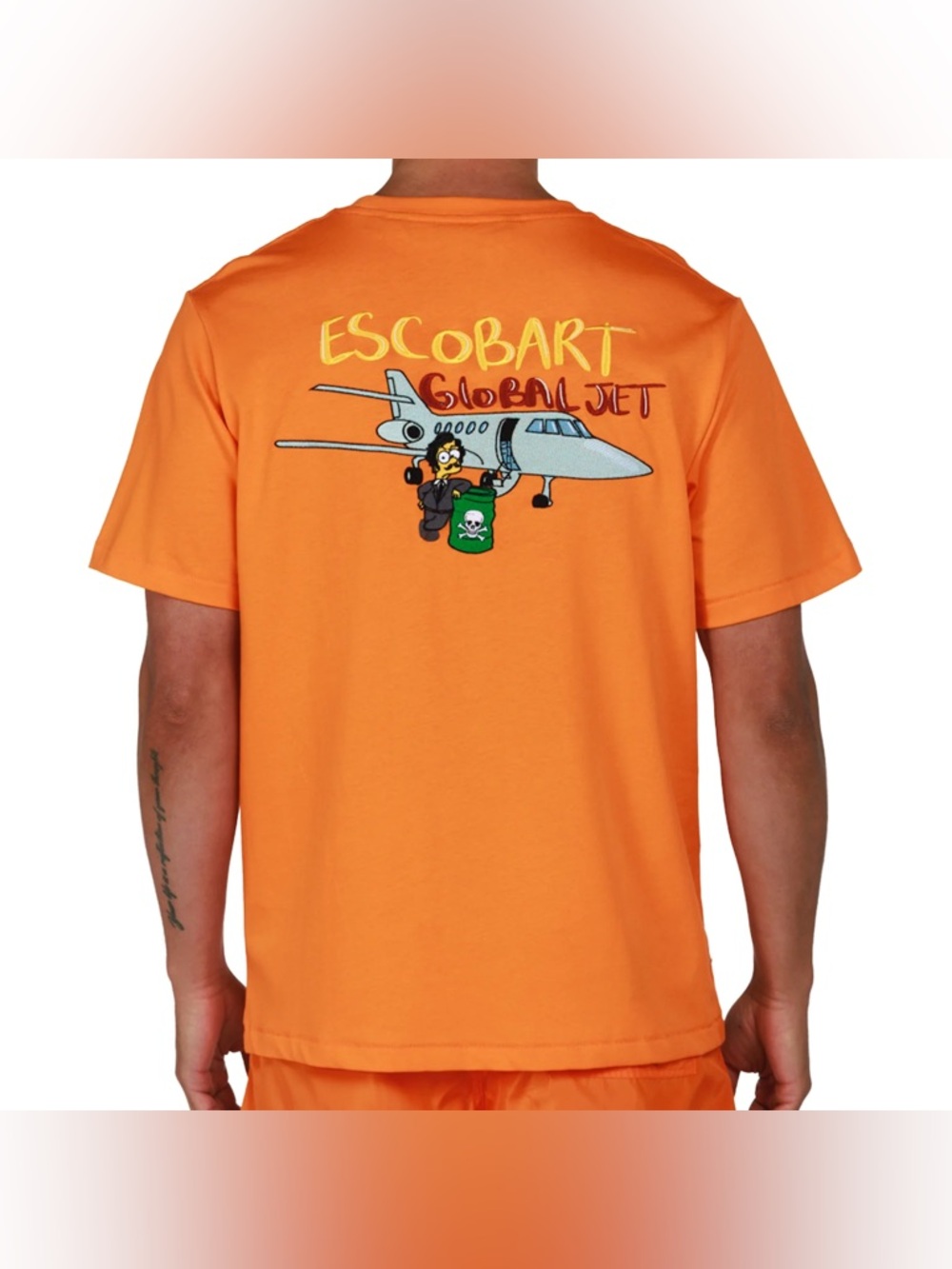 Bain de mer Escobart Global Jet Orange Graphic T-Shirt Mens Large NWT